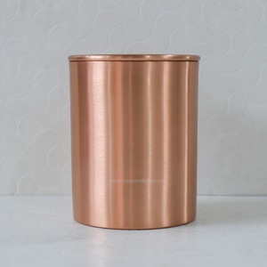 Tarro de vela de cobre con logotipo personalizado, recipientes de metal hechos a mano para hacer velas, recipientes de cera vacíos para decoración del hogar - Product Image 3