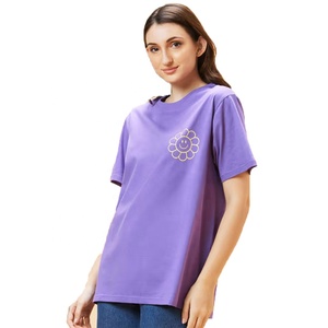 Camiseta estampada de ajuste relajado para mujer de algodón 100% para verano, camiseta informal transpirable a la moda para uso diario y ropa de calle - Product Image 6