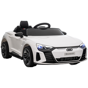 Coche Eléctrico para Niños HOMCOM de 3 a 5 Años con Mando a Distancia, Suspensión y Bocina, 103x58x41 cm, Blanco y Negro - Product Image 1
