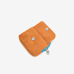 Durable Light Weight <b>Foldable</b> Portable Vintage Fashion Trend Corduroy Pouch Zipper Closure <b>Small</b> Capacity Makeup Storage Bag - Product Image 4