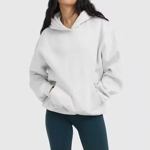 Fabricant OEM Vente en gros Sweat-shirt à manches longues en coton avec poches Vêtements de sport amples pour femmes Sweat-shirt à capuche - Product Image 4