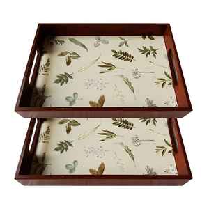 ถาดเสิร์ฟไม้ธรรมชาติพร้อมการออกแบบตกแต่งในการตกแต่งบ้านและขนาดและสีตามสั่ง - Product Image 1