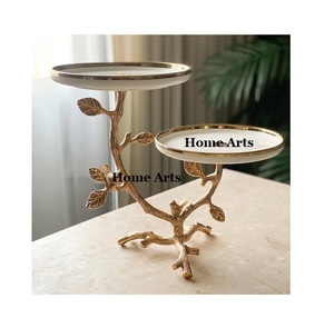 Soporte de postre de pastel de aluminio de 2 niveles Diseño de tendencia Soporte de pastel de chocolates de forma redonda al precio más barato - Product Image 1