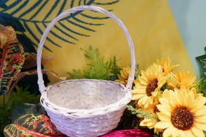 Cesta de bambú blanca, cesta tejida colorida de alta calidad, varios usos, hecha de Vietnam - Product Image 3