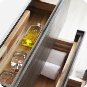 Mueble de Baño de MDF Impermeable con Acabado de Textura de Madera Ecológico Personalizado OEM, Mueble de Baño con Doble Lavabo para Hoteles, Apartamentos y Villas - Product Image 5