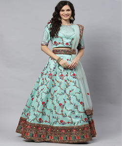 Secuencia de bordado de seda de diseñador trabajo lehenga choli con ropa de fiesta dupatta precio al por mayor Ropa Étnica Surat ropa - Product Image 6