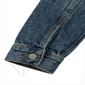 Chaqueta Bomber Trucker de Mezclilla 100% Algodón de Alta Calidad, Personalizada, con Doble Cremallera, Estilo Vintage, Lavada a la Piedra, Color Índigo, para Hombre - Product Image 6