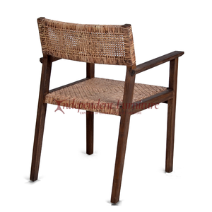 Minimalist Modern Teak Wood <b>Dining</b> <b>Chair</b> with Rattan Wicker General Use Home Furniture Home Office Hotel Villa Apartment Kitchen - Product Image 3