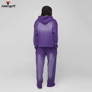 Ensemble Survêtements respirants pour hommes Logo personnalisé sérigraphie brodée veste zippée et pantalon évasé - Product Image 2