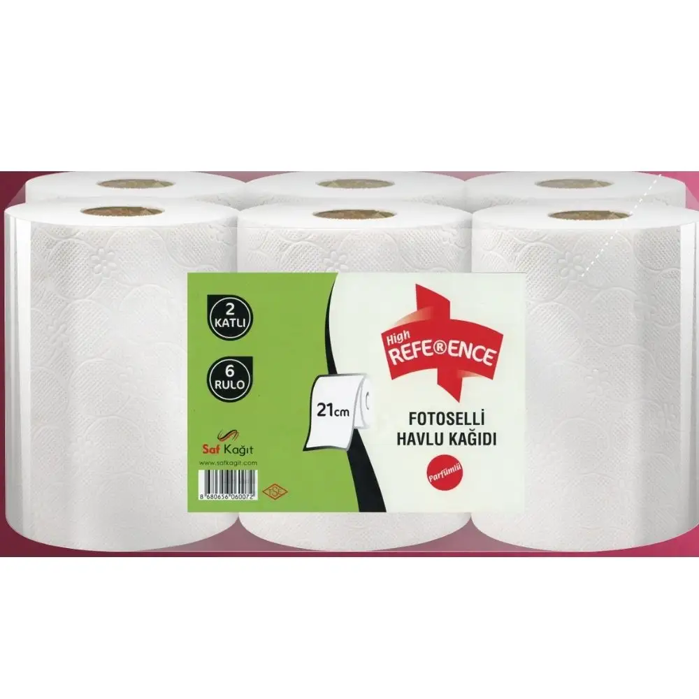 AUTOCUT ROULEAU SERVIETTE EN PAPIER RÉFÉRENCE 4 KG 66 M 21 CM 6 ROULEAUX NON PERFORÉ LOGO PERSONNALISÉ SERVIETTE IMPRESSION ÉCOLOGIQUE JETABLE