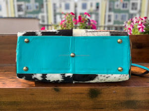 กระเป๋าเดินทางใบใหญ่สำหรับเดินทาง, ใหม่กระเป๋าหนังวัวขนเฟอร์ทำด้วยมือสไตล์วินเทจ - Product Image 5