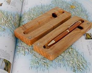 Juego de bolígrafos de bambú hechos a mano de lujo de alta calidad, bolígrafo de madera ecológico personalizable con logotipo grabado y caja de madera para regalos - Product Image 2