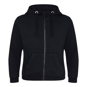 Sweat à capuche noir zippé en molleton de coton, fermeture éclair intégrale, tendance, nouveau logo personnalisé imprimé, sweat à capuche chaud d'hiver pour hommes - Product Image 4