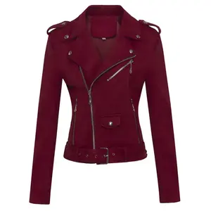 Veste en PU de haute qualité pour femmes, fabriquée en usine, pour l'automne et l'hiver, blouson, couleur unie, style cool, veste en cuir PU élégante pour femmes - Product Image 1