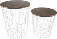 Ensemble de 3 tables d'appoint gigognes à café décoratives rondes en bois pour meubles de maison de luxe