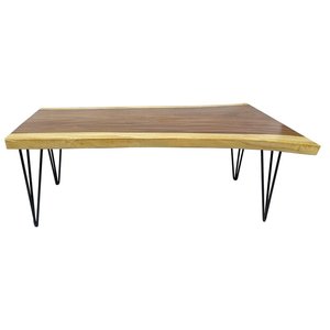 Handmade West Indian Mahogany Wood <b>Sofa</b> <b>Table</b> with Hairpin Legs 120x60cm Slab Farmhouse Style BMT065 Living Room Furniture - Product Image 2