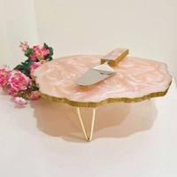 Penyangga Kue Resin Pink Ramah Lingkungan Desain Khusus Medieval Edge, Spatula Penyaji Pizza, Tersedia Terbaru untuk Pernikahan, Dapat Dikustomisasi