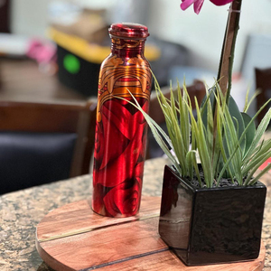 Botella de agua de cobre martillado de la mejor calidad para Yoga y Ayurveda Diseño de logotipo elegante Acabado DE CALIDAD DE LA India para viajes y fiestas - Product Image 6