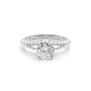 Anillo de Diamante Cultivado en Laboratorio de 0.02 Quilates, Color EF, Claridad VS, Oro Amarillo de 18 Quilates, Corte Brillante, Estilo Étnico Delicado, Joyería Fina para Mujer - Product Image 1