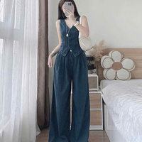 Ensemble Long en Jean Décontracté 2 Pièces pour Femme, Emballage Personnalisé, Tricot Uni, Prix Usine, Fabricant Vietnamien, Naturel ODM