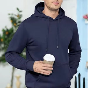 เสื้อแขนยาวแบบสวมหัวมีฮู้ดสำหรับผู้ชาย, เสื้อแขนยาวลำลองแบบมีเชือกผูกคอคอผ้าฝ้ายลำลองสำหรับ2024 - Product Image 1