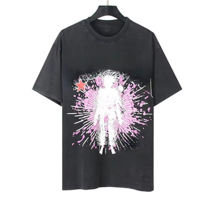 T-shirt pour homme de haute qualité 100% coton respirant à séchage rapide Impression de lettres personnalisée Tissu peigné Logo personnalisé - Product Image 4