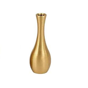 Vase décoratif en aluminium moulé en métal Vase urne à fleur plaqué laiton moderne Vase décoratif de table en métal fabriqué à la main - Product Image 1