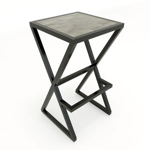 Tabouret de bar haut SFBR002, style contemporain et luxueux, structure en fer et bois, sans dossier, élégant et stable, pour hôtels et bars - Product Image 1