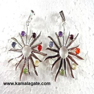 จี้โลหะธีมเจ็ดจักระ พร้อมเคลือบเงิน และเครื่องรางหินเต่าเพื่อการบำบัด - Product Image 5