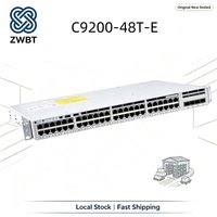 Cisco Switch Catalyst C9200-48T-E 48 Port Gigabit Ethernet StackWise 160 Maks 8 Unit Dapat Ditumpuk Switch Jaringan Enterprise Layer 3