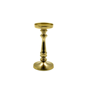Handmade Unique Decorative Gold Aluminum Candle <b>Pillar</b> Holder Tabletop <b>Lighting</b> Decor for Home Christmas for Metal Candle - Product Image 1