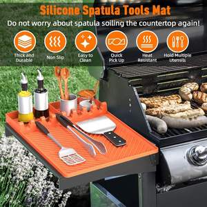 Silicone Grill Mat Compatible with Blackstone, <b>BBQ</b> Griddle <b>Tools</b> Mat with Drip Pad, Spatula Mat for Outdoor Kitchen Counter - Product Image 3