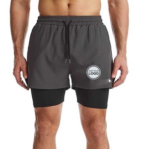 Short de course pour homme 2 en 1 Short athlétique d'entraînement à séchage rapide Liner Short - Product Image 1