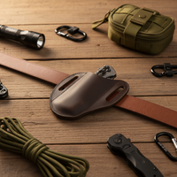 Étui de ceinture pour couteau multi-usages RR Outdoor en cuir de vache, couteau pliant EDC, outil de poche, camping en plein air, randonnée, organisateur de ceinture