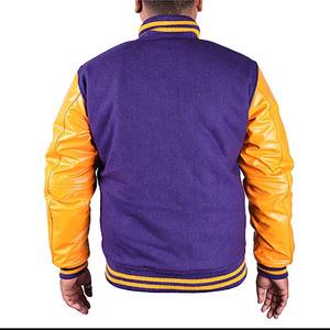 Chaqueta Universitaria Varsity de Calidad Superior de Fabricante OEM, Parches Bordados Personalizados, Mangas de Cuero PU, Chaqueta de Invierno - Product Image 3