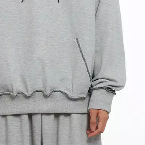 Sweat-shirt pour homme de haute qualité pour les acheteurs en gros avec cordon de serrage pour la capuche / Couleur unie avec logo personnalisé Conception à manches longues - Product Image 4