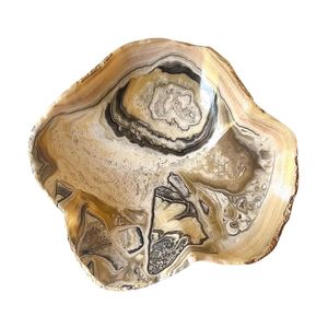 Phong Phú Caramel Onyx Tay Chạm Khắc không thường xuyên trang trí Bát đá tự nhiên món quà sang trọng mảnh hình dạng bất thường bát - Product Image 4
