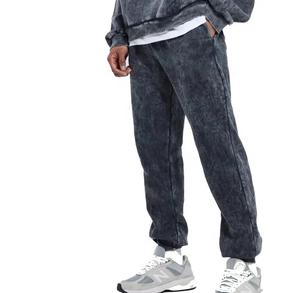 Personalizar French Terry 2 piezas Set Vintage Cotton Sweatsuit Mens Acid Wash Chándal - Product Image 5