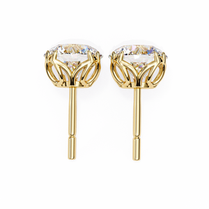 Boucles d'oreilles uniques en or 18 carats avec diamant de laboratoire pour fiançailles - Product Image 5