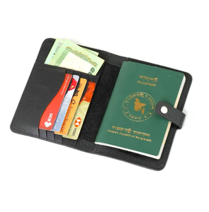 Porte-cartes personnalisé en cuir véritable Porte-cartes pour hommes de haute qualité Poche portefeuille Mini Smart Slim Crazy Horse Couverture de passeport en cuir - Product Image 2