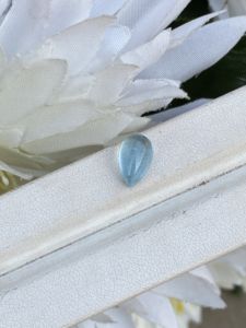 Pierre Cabochon en forme de poire de couleur supérieure en aigue-marine naturelle de 3.06 carats avec une pierre précieuse en vrac de bon lustre pour la fabrication de bijoux - Product Image 2