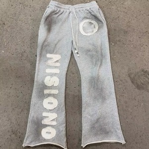 Survêtement deux pièces unisexe de grande taille, sweat à capuche et pantalon de survêtement d'été vintage avec motif brodé - Product Image 6