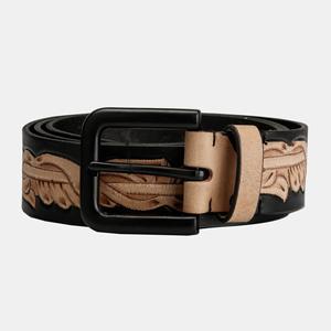 Handmade Cowboy Belt for <b>Men</b> Western Style Embossed Genuine Leather with Removable Tooled for Buckle - Product Image 3
