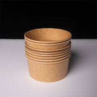 Boîte à emporter écologique de qualité supérieure, boîte alimentaire ronde en kraft avec couvercle, logo personnalisé OEM, vente en gros, boîte biodégradable