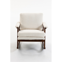 Fauteuil à bascule Teddy de style Mid-Century, fauteuil d'appoint avec structure en bois massif pour salon, chambre à coucher, véranda