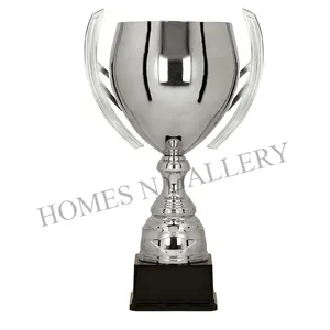 High Quality Metal Silver Plated High Quality Luxury Design Winner Prize Trophy cup with golden & silver plated finished