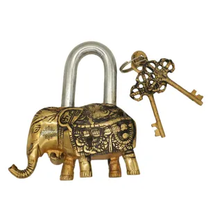 Unique Brass Lock At Discount Price Brass Elephant Design Lock Home Hotel Temple Gift Item Supplier & Manufacturer From India