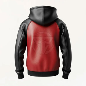 Sweat à capuche en cuir uni pour homme, décontracté, hiver, avec doublure intérieure douce, qualité supérieure, écologique, respirant, design léger - Product Image 2