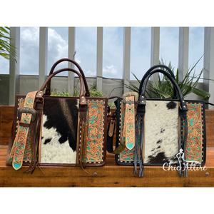 Bolso de mano con herramientas genuinas de alta calidad y gran capacidad a la moda para exteriores con cremallera de cuero de vaca bolso de viaje portátil colorido - Product Image 1