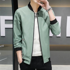 Spring and Autumn New Men's <b>Jacket</b> Coat Simple Solid Baseball Neck Zipper Windbreaker Coat <b>Cycling</b> Coat - Product Image 2